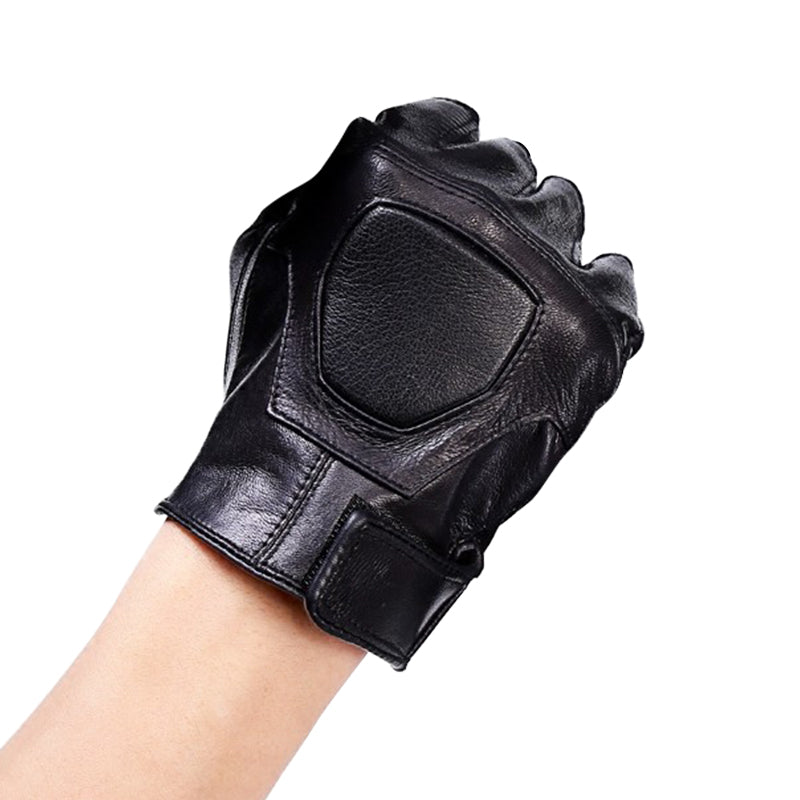 Outdoor Sports Leather Fingerless Gloves