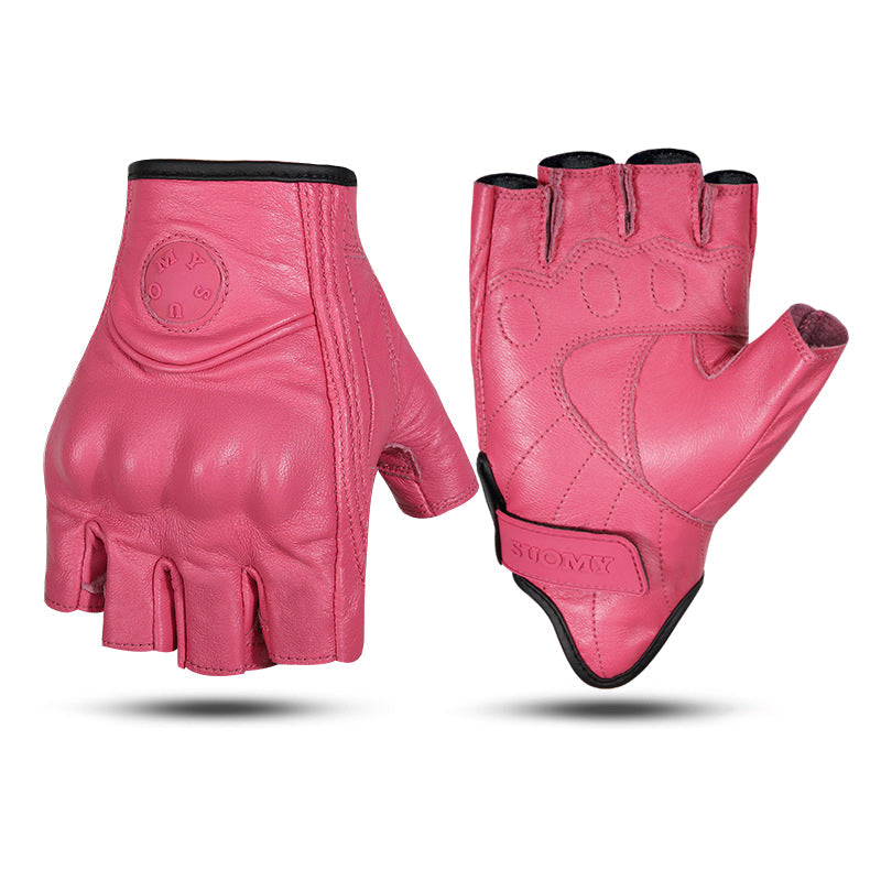 Summer Genuine Leather Fingerless Gloves