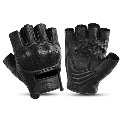 Summer Meshed Genuine Leather Fingerless Gloves