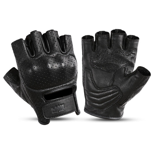 Summer Meshed Genuine Leather Fingerless Gloves
