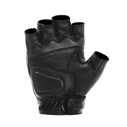 Summer Carbon Fiber Genuine Leather Fingerless Gloves