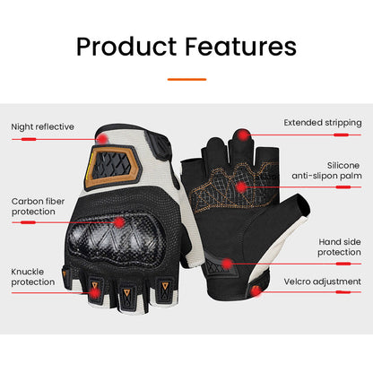 Motorcycle Carbon Fiber Fingerless Gloves