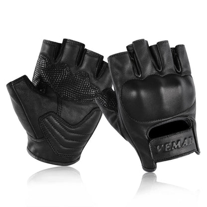 Anti-Fall Cushioning Leather Fingerless Gloves