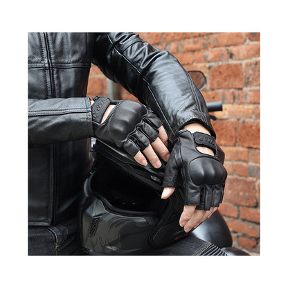 Anti-Fall Cushioning Leather Fingerless Gloves
