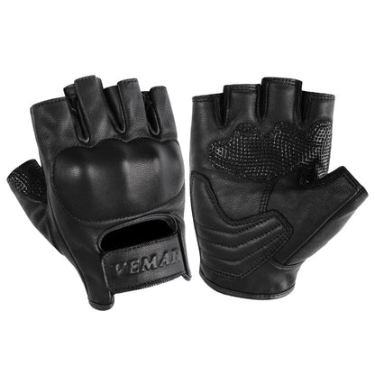 Anti-Fall Cushioning Leather Fingerless Gloves