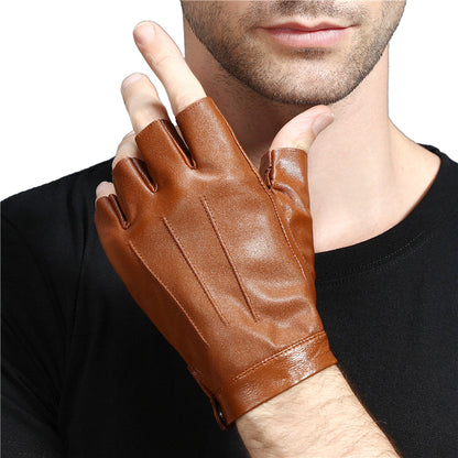 Riding Fitness Leather Fingerless Gloves