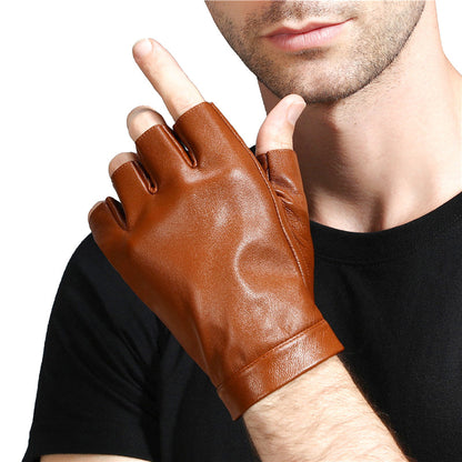 Riding Fitness Leather Fingerless Gloves