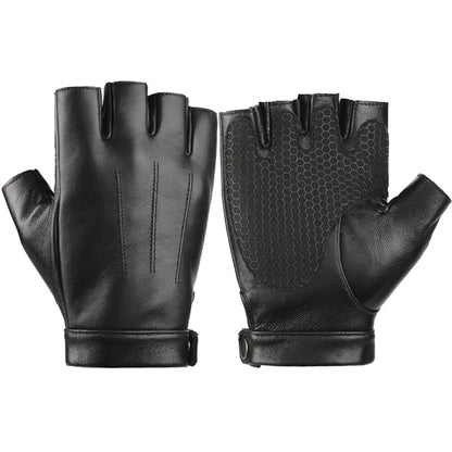 Riding Fitness Leather Fingerless Gloves
