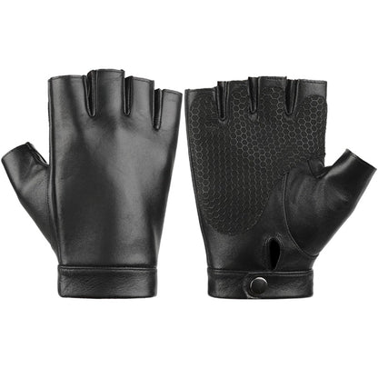 Riding Fitness Leather Fingerless Gloves