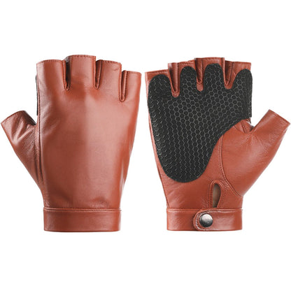 Riding Fitness Leather Fingerless Gloves