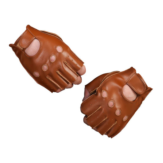 Fingerless Cool Leather Hole Gloves