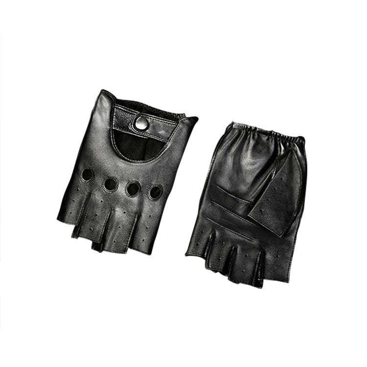Fingerless Cool Leather Hole Gloves