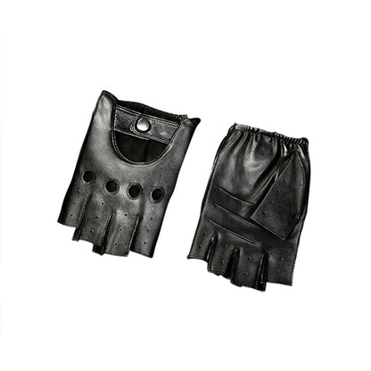 Fingerless Cool Leather Hole Gloves