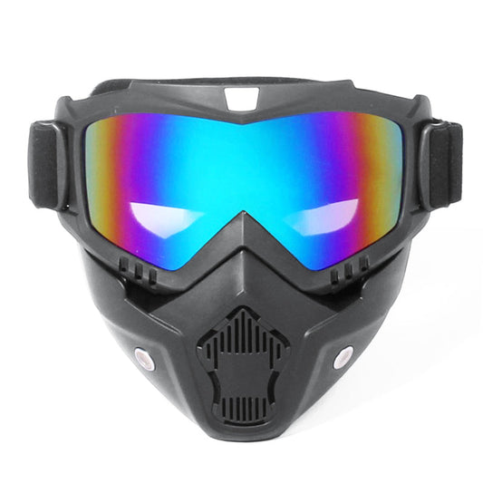 Multicolor Motorcycle Goggles Face Shield