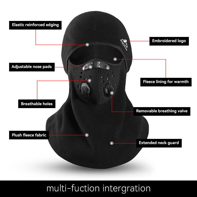 Black Filter Valve Head Mask Outdoor Motorcycle Windproof Warm