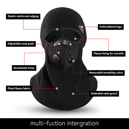 Black Filter Valve Head Mask Outdoor Motorcycle Windproof Warm