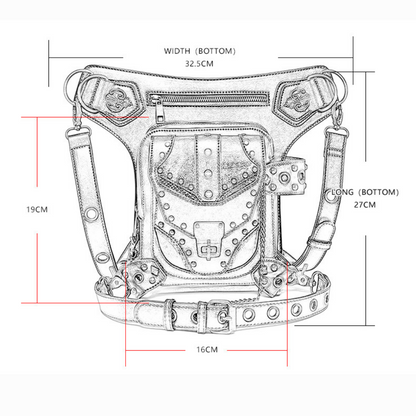 Steampunk Motorcycle Bag Retro Gothic Waist Bag