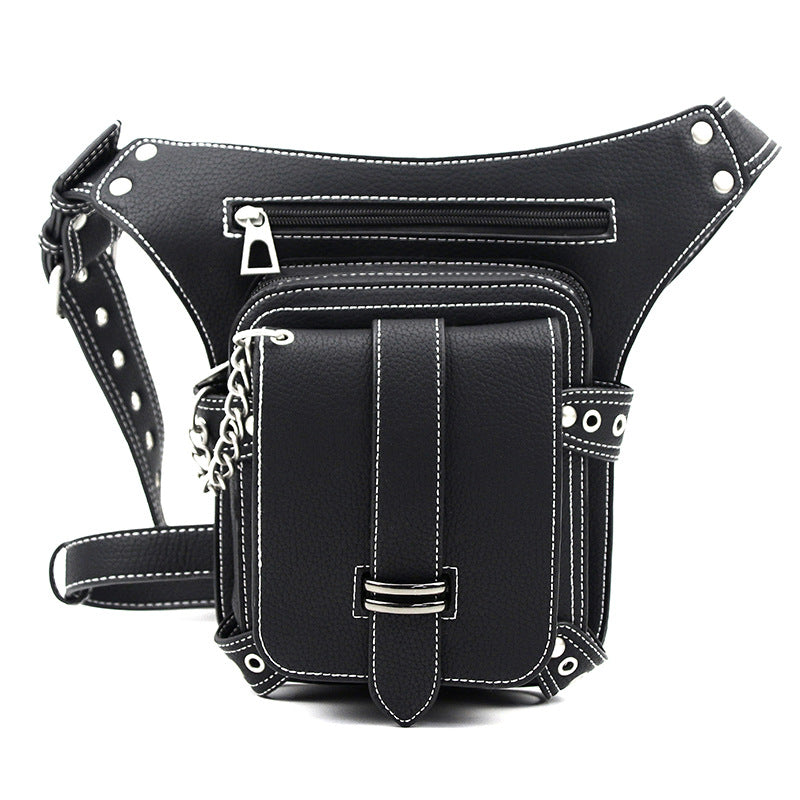 Retro Black Motorcycle Waist Bag