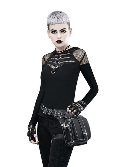 Retro Black Motorcycle Waist Bag