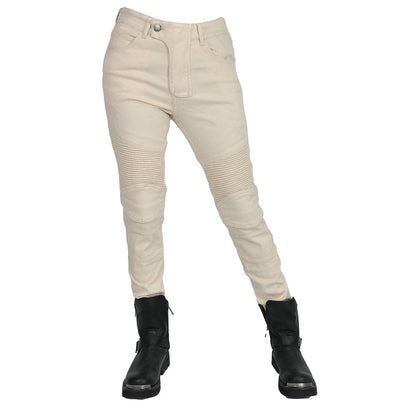 Women's Antique White Motorcycle Riding Pants