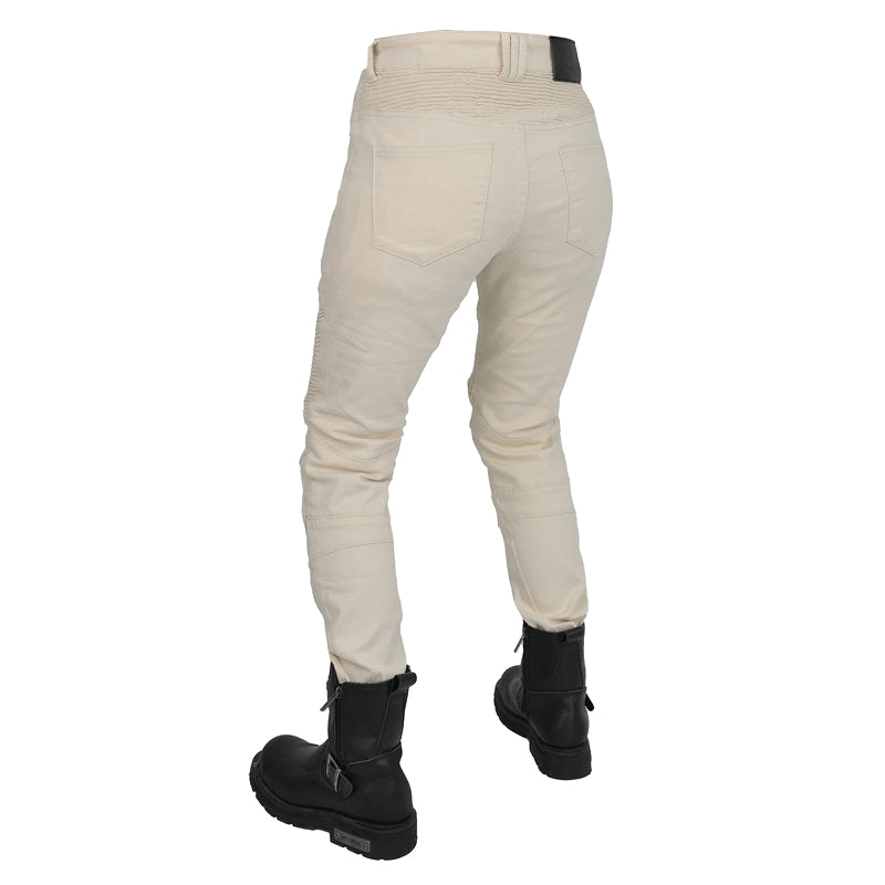 Women's Antique White Motorcycle Riding Pants