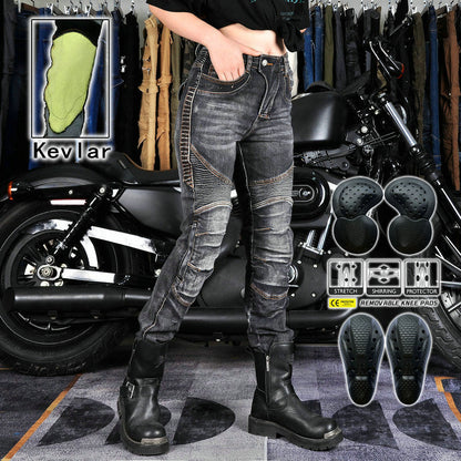 Women's Motorcycle Kevlar Tear-Resistant Denim Jeans
