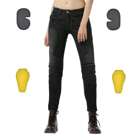 Women’s Summer Slim-Fit Motorcycle Mesh Jeans