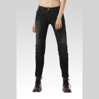 Women’s Summer Slim-Fit Motorcycle Mesh Jeans