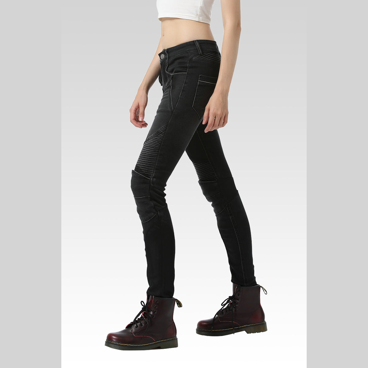 Women’s Summer Slim-Fit Motorcycle Mesh Jeans