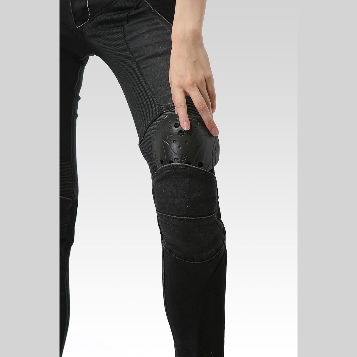 Women’s Summer Slim-Fit Motorcycle Mesh Jeans