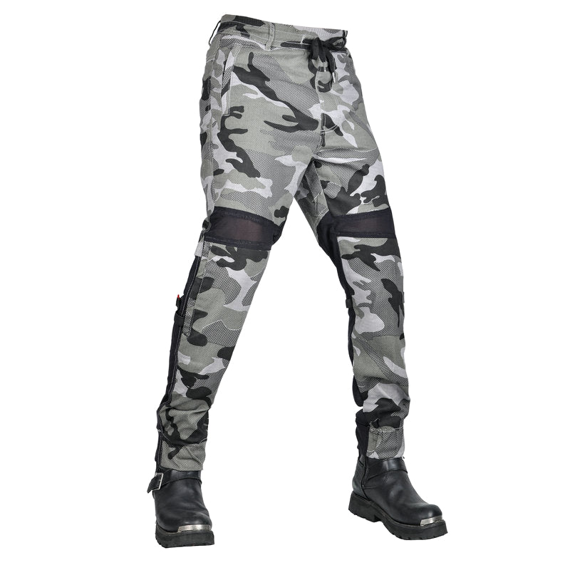 Men’s Summer Camo Moto Jeans with Mesh Panels