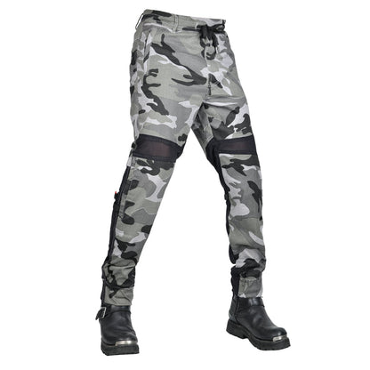 Men’s Summer Camo Moto Jeans with Mesh Panels