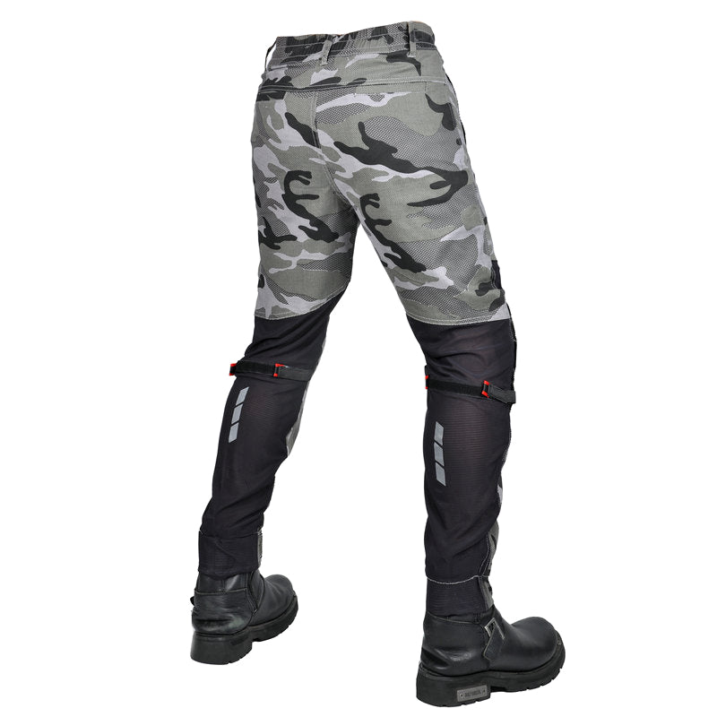 Men’s Summer Camo Moto Jeans with Mesh Panels