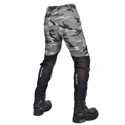 Men’s Summer Camo Moto Jeans with Mesh Panels