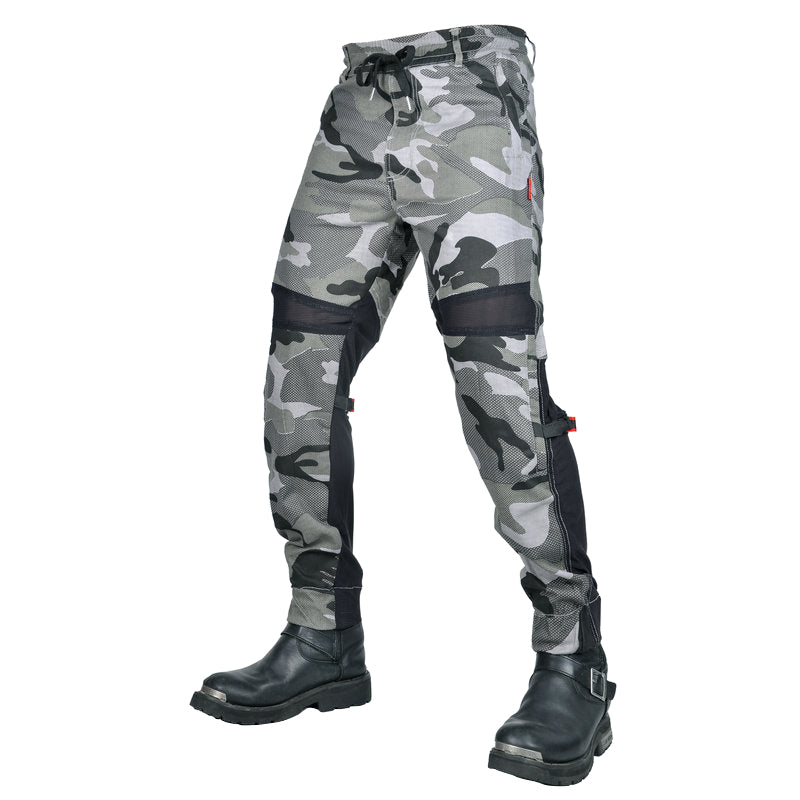 Men’s Summer Camo Moto Jeans with Mesh Panels