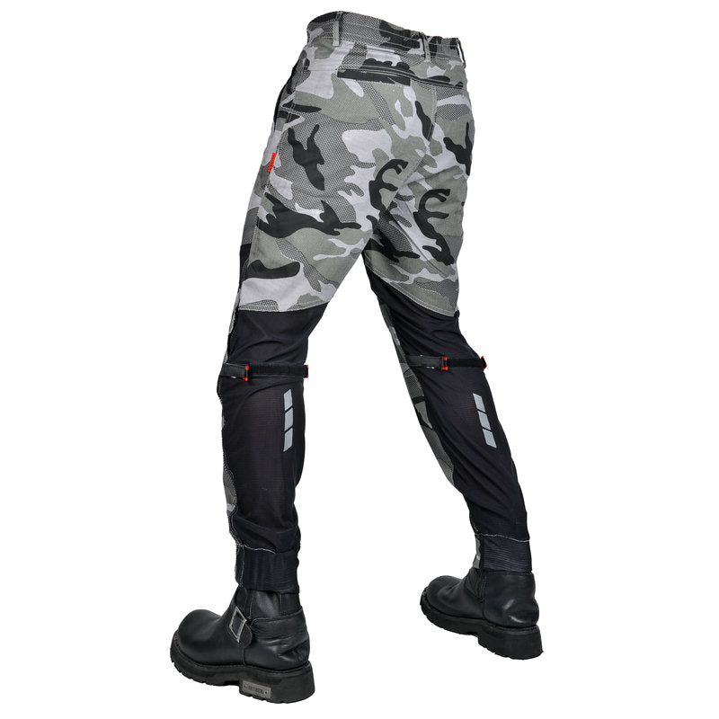 Men’s Summer Camo Moto Jeans with Mesh Panels