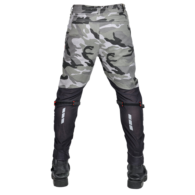 Men’s Summer Camo Moto Jeans with Mesh Panels
