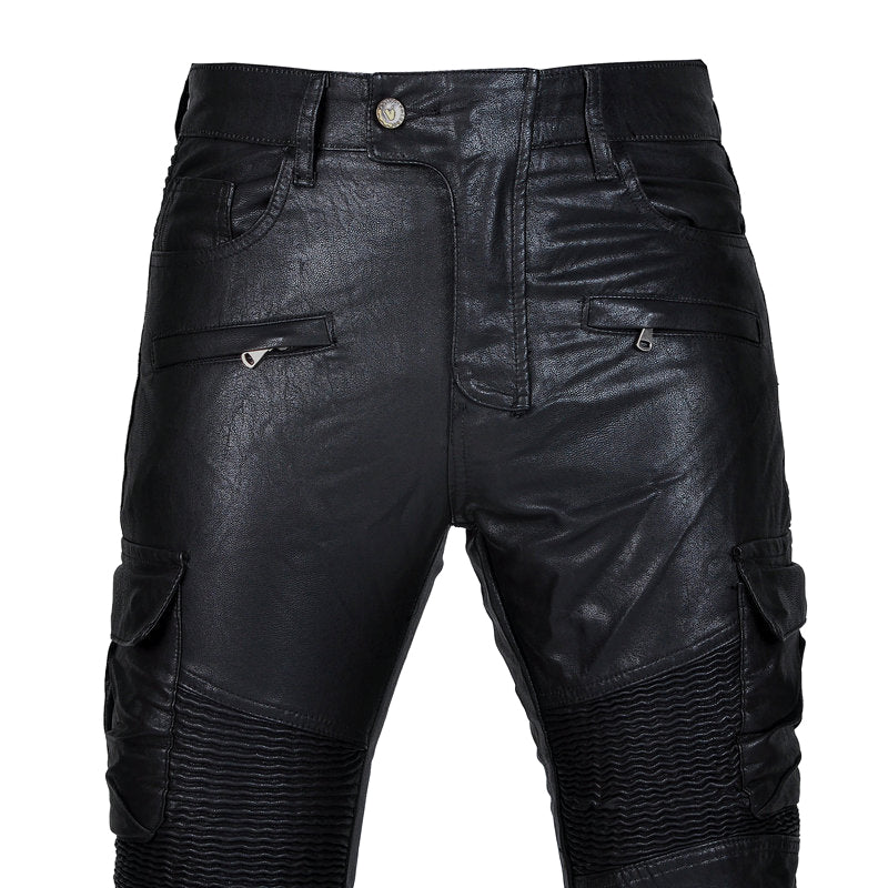 Men’s Flux 77 Motorcycle Leather Pants With Armor Protector
