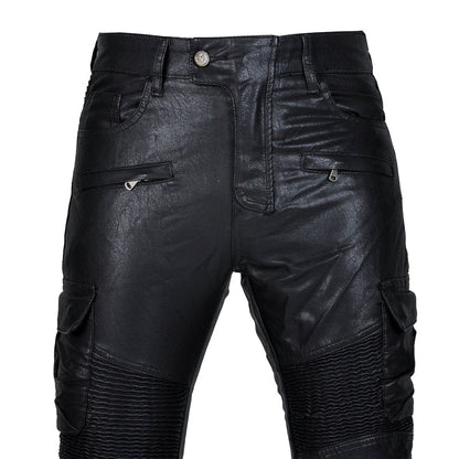 Men’s Flux 77 Motorcycle Leather Pants With Armor Protector