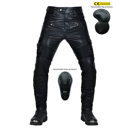Men’s Flux 77 Motorcycle Leather Pants With Armor Protector