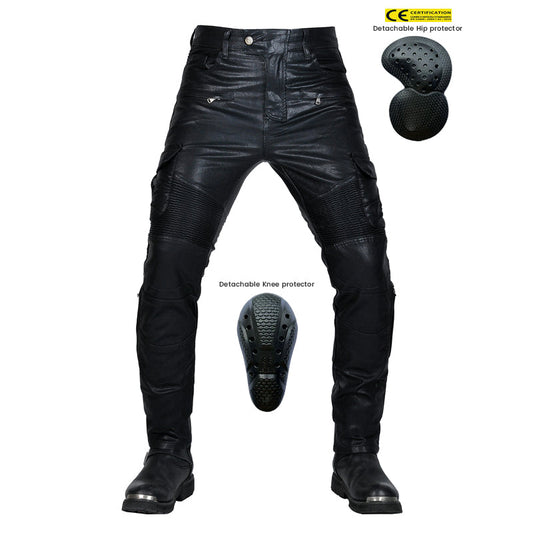 Men’s Flux 77 Motorcycle Leather Pants With Armor Protector