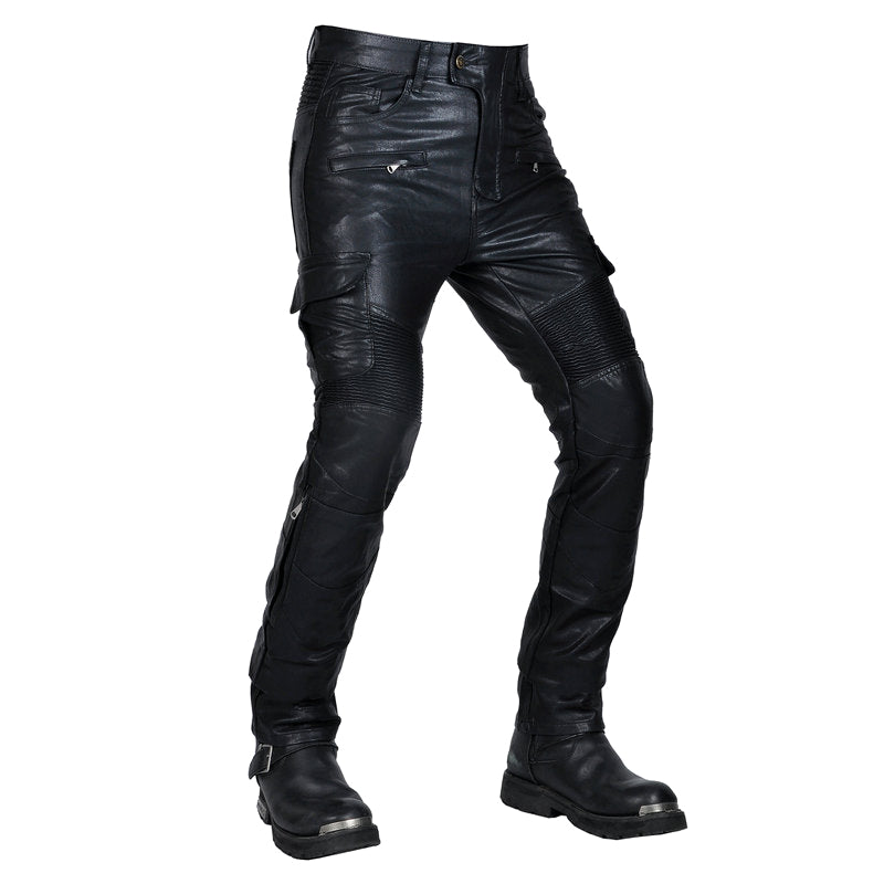Men’s Flux 77 Motorcycle Leather Pants With Armor Protector