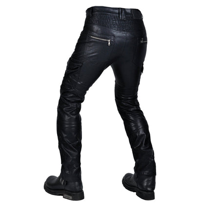 Men’s Flux 77 Motorcycle Leather Pants With Armor Protector