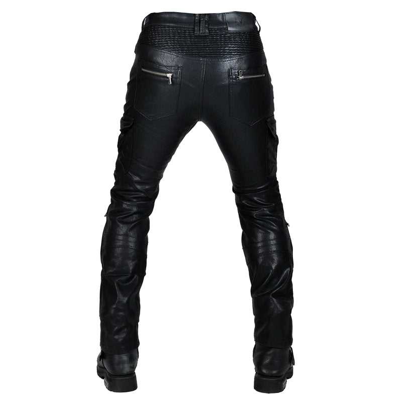 Men’s Flux 77 Motorcycle Leather Pants With Armor Protector