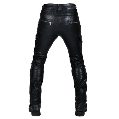 Men’s Flux 77 Motorcycle Leather Pants With Armor Protector