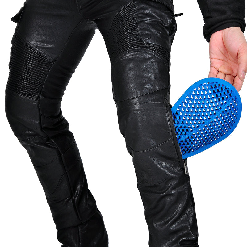 Men’s Flux 77 Motorcycle Leather Pants With Armor Protector