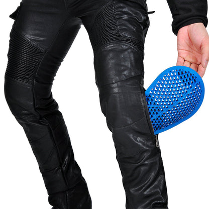Men’s Flux 77 Motorcycle Leather Pants With Armor Protector