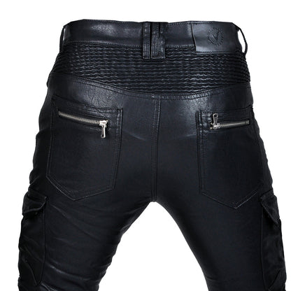 Men’s Flux 77 Motorcycle Leather Pants With Armor Protector