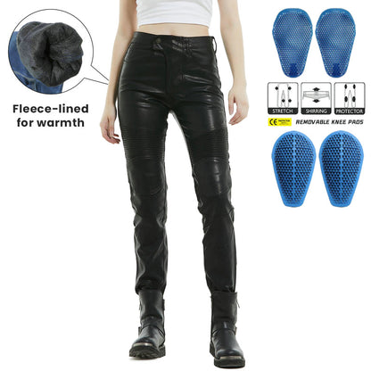 The Forge 27 Women's Fleece-Lined Armored Winter Moto Leather Pants