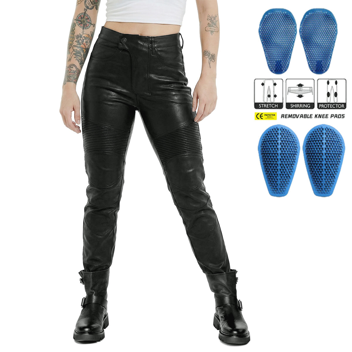 The Forge 27 Women's Fleece-Lined Armored Winter Moto Leather Pants